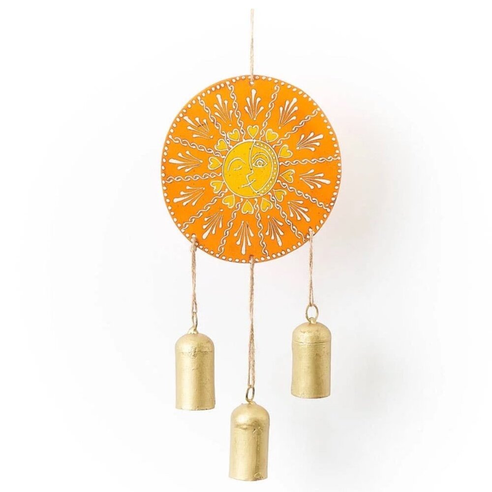 Henna Treasure Sun Bell Wind Chime-Hand Painted Patio Decor
